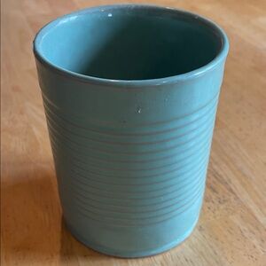 Turquoise Ceramic Utensil Holder Made in Portugal